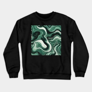 Emerald green suminagashi marble pattern Crewneck Sweatshirt